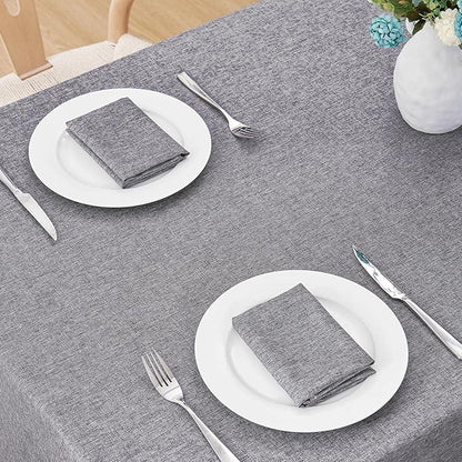Rectangle Tablecloth Linen Textured Waterproof & Stain Resistant Table Cloth Wrinkle Free Decorative Fabric Farmhouse Table Cover for Dining/Party/Buffet/Wedding, 60 x 120 Inch, Dark Grey