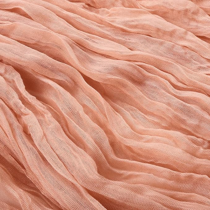 6 Pack Peach Cheesecloth Table Runner 35 x 120 Inch | Boho Gauze Fabric - Image 5