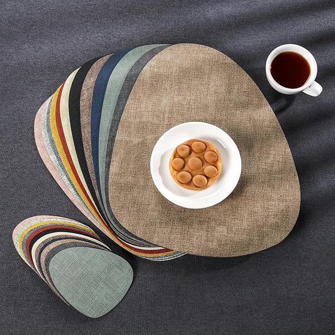 Faux Leather Placemats Set of 6, Dual Sided - Image 7