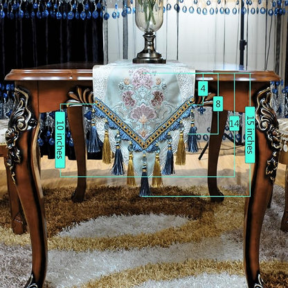 Luxury Velvet Blue Table Runner 120 Inches Long - Image 2