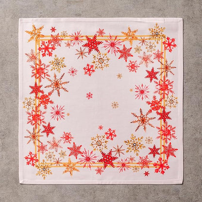 Maison d' Hermine Cloth Napkins Set of 4 100% Cotton for Thanksgiving Christmas Decorations Everyday Reusable Square Fall Napkins Cloth Washable Dinner Party (Crystal Star, 20"x20")
