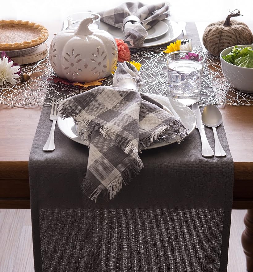DII Everyday Collection, Fringed Solid Tabletop, Table Runner - Image 4