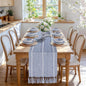 Dusty Blue Table Runner 15 x 72 Inches, Spring Summer Cotton Linen Farmhouse by TIOSGGD