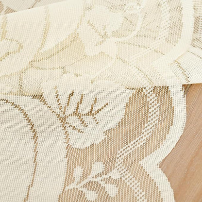 Artoid Mode Beige Lace Jacquard Pumpkin Leaf Fall Table Runner, Seasonal - Image 6