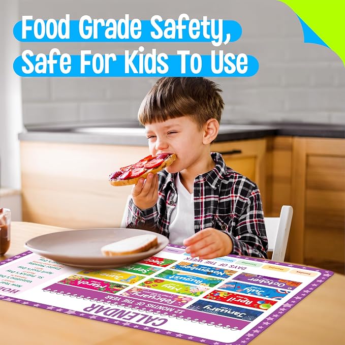 6 Pack Placemats for Kids, Non-Slip Washable Table Mat, Reusable Addition - Image 4