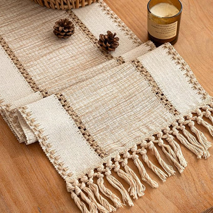 Boho Fall Table Runner Burlap for Home Kitchen Decor 13x72 Inch | 72 Inch Long - Image 8