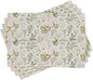Ambesonne Floral Place Mats Set of 8, Vintage Garden Plants Herbs Flowers Botanical Classic Design Art, Washable Fabric Placemats for Dining Table, Placemat 8 pcs, Reseda Green Beige