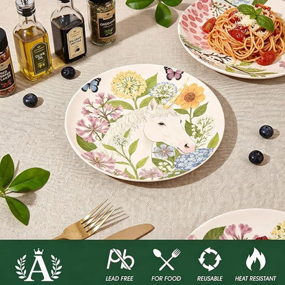 8.5 Inch Ceramic Plates Set of 4, Salad & Dessert Appetizer Plates | Kitchen - Image 7