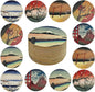 Cork Coasters for Drinks Absorbent Non Slip 12pcs 4 Inch Ukiyo-e | Japanese by Staruby