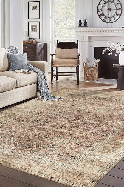 Keen Home Design 3x5 Rug - Machine Washable Entry Rug with Non-Slip Backing, Ideal for Enteryway, Kitchen, Bathroom, Laundry Room - Vintage, Easy Clean, Durable, Low Pile - (3' x 5')