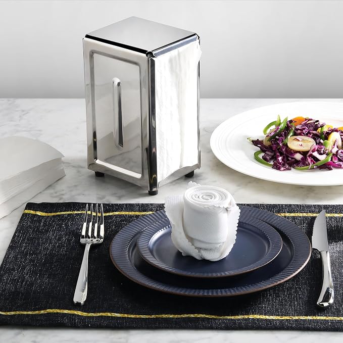 New Star Foodservice Stainless Steel Restaurant Grade, Tall Napkin Dispenser - Image 3