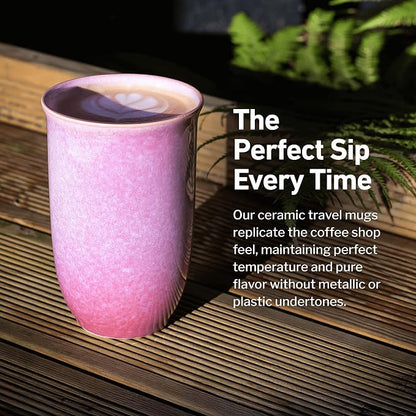 NOVA CERAMICS Coffee Travel Mug – Cup Holder Friendly Travel Mug– Microwave & - Image 4