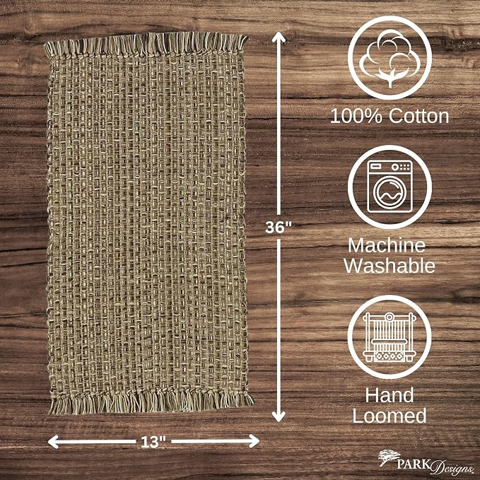 Park Designs Tweed Table Runner 13" x 36", Espresso | Hand-Loomed Yarn | Basket - Image 3
