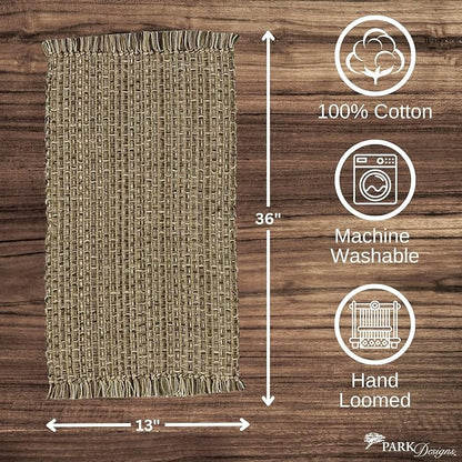 Park Designs Tweed Table Runner 13" x 36", Espresso | Hand-Loomed Yarn | Basket - Image 3