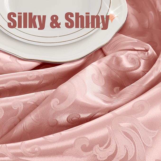 RUDONG M 12 Pack Rose Gold Satin Table Runners 12 x 108 Inch | Long Silky Damask - Image 5