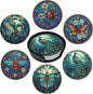 Insect Coasters Leather Round Drink Coasters 6 Pcs Set with Holderor for Cup Drink Coffee Table Bar Home Decor