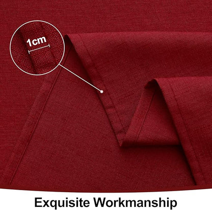 Smiry Rectangle Table Cloth Linen Textured, Waterproof Spillproof Anti-Wrinkle Burlap Tablecloth, Washable Decorative Fabric Table Cover for Dining, Party, Banquet, 52 x 70 Inch, Red