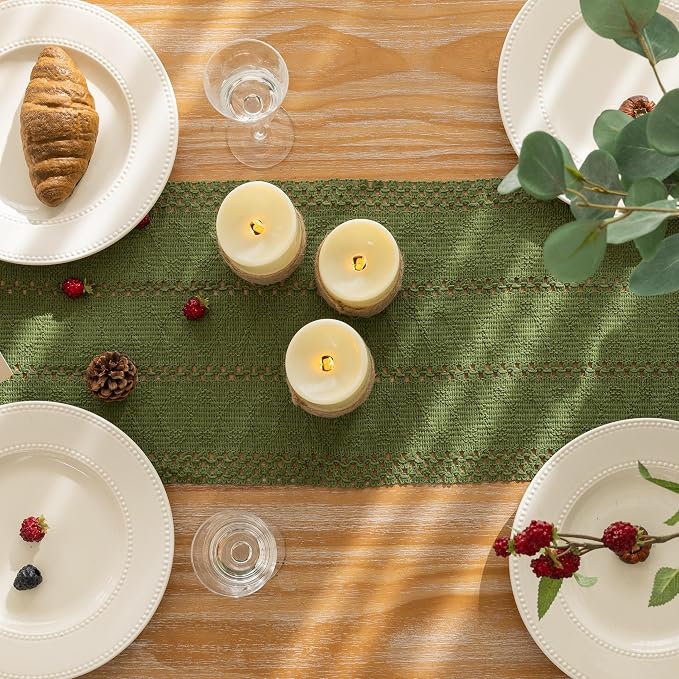 Keketoarrange Boho Macrame Table Runner 12x72 Inch | Woven Burlap Rustic Runner - Image 4
