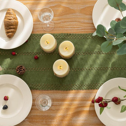 Keketoarrange Boho Macrame Table Runner 12x72 Inch | Woven Burlap Rustic Runner - Image 4