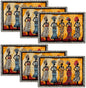 Kwanzaa Placemats Set of 6, African American Christmas Table Mats, Black Women Washable Place Mats for Coffee Bar Home Party Indoor Kitchen Dining Table Decoration 12x18 Inch