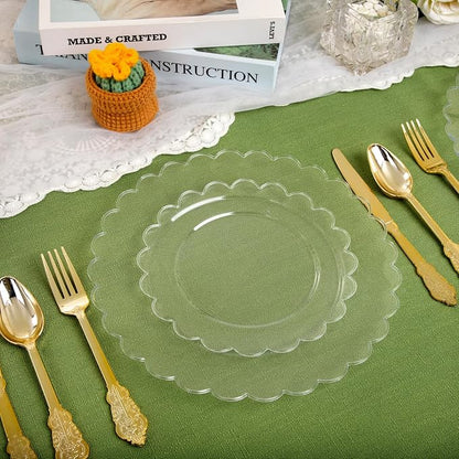 100Pcs Clear Scalloped Plastic Plates - Image 8