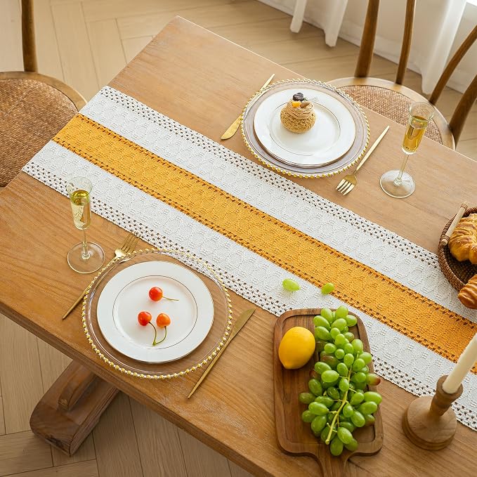 Farmhouse Table Runner for Home Decor 12x72 Yellow Fall Home Decor | 72 Inches - Image 5