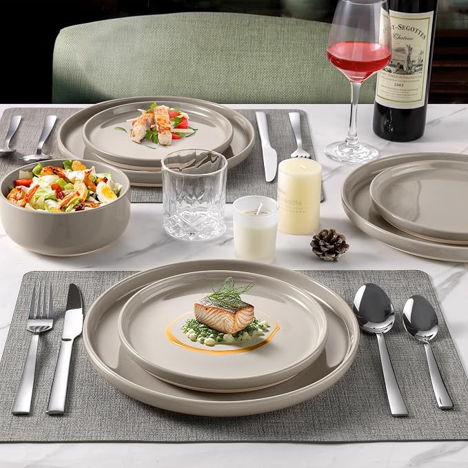 LIANYU Dinnerware Dishes Sets for 8, 24-Piece Stoneware Dinner Set, Ceramic - Image 4