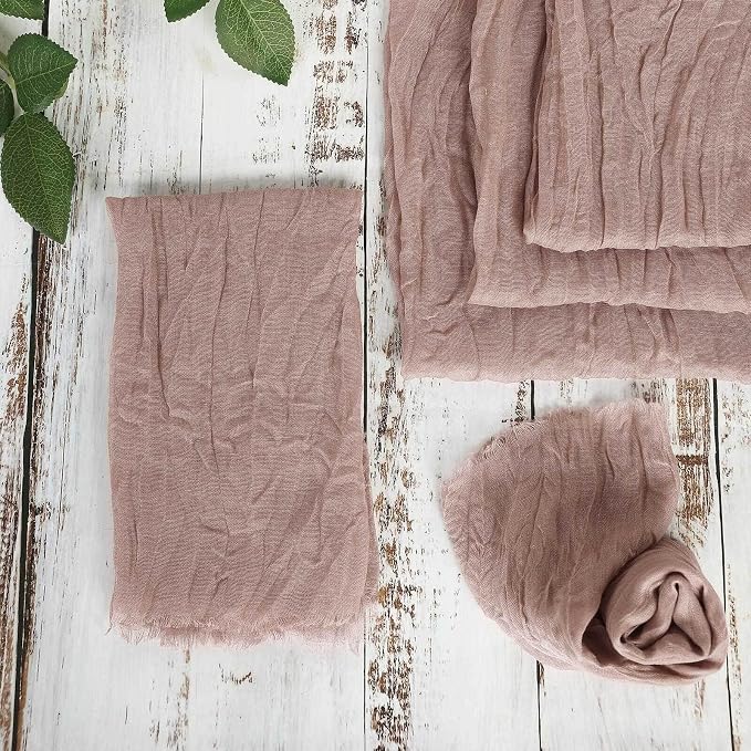Efavormart 5 Pack 24"x19" Dusty Rose Matte Gauze Cheesecloth Napkins, Romantic - Image 8