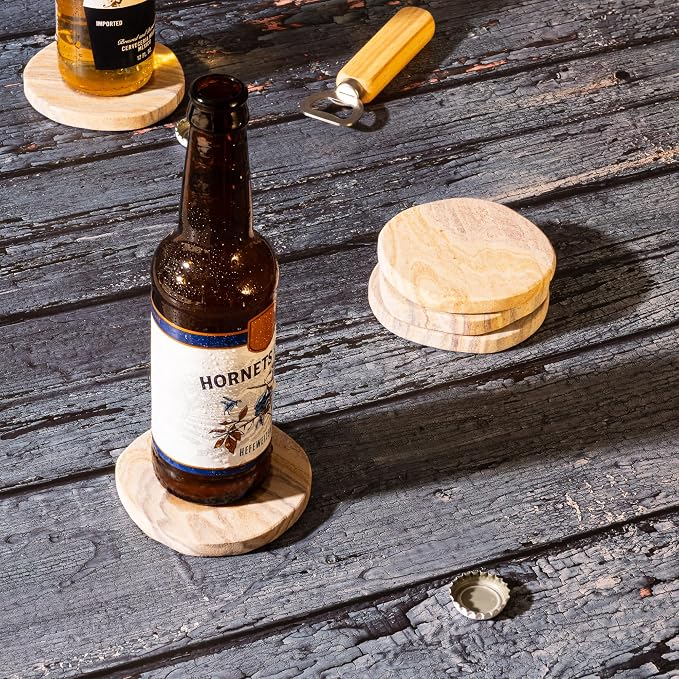 Cork & Mill Absorbent Sandstone Coasters - Image 6