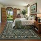 6x9 Vintage Rugs for Dining Room, Washable Rugs Non Slip Large Area Rug for Living Room Bedroom Office, Floor Decoration Big Rug Low-Pile Kid & Pet Friendly(Dark Green