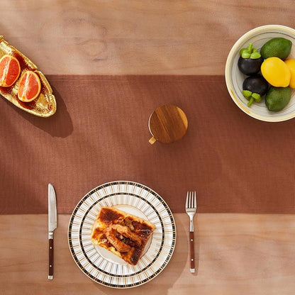 Rustic Cotton Linen Table Runner, 13x36 Inches Terracota | Farmhouse Style - Image 5