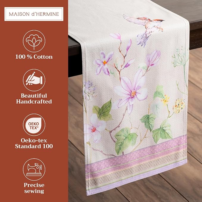 Maison d' Hermine Table Runner 100% Cotton 14.50" x 72" | Table Runners 72 - Image 2