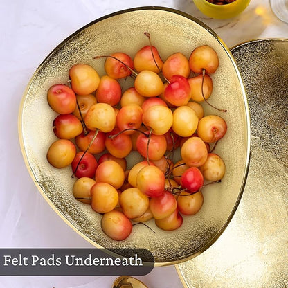CLEENTABLE Oval Metal Serving Trays | Stylish Vanity Organizer or Catchall Valet Display | Handmade Metal Platter for Vanity Organizer Tray for Camping, BBQ, Party, Buffet, Appetizer (Gold)