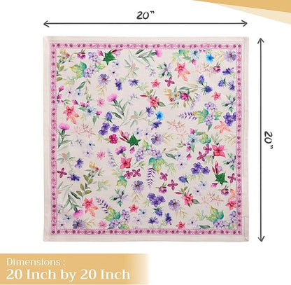 Maison d' Hermine Cloth Napkins Set of 4 100% Cotton Everyday Reusable Square Napkins Cloth Washable Dinner Party Wedding Restaurant Valentines Day Decorations Spring/Summer (Chardon, 20" x 20")