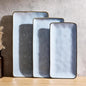 Famiware Serving Platter, Rectangular 15.67/14.1/12.6inch Serving Dishes for Entertaining, Reactive Glaze, Stoneware Serving Trays for Party, Food, Turkey, Snack, Cheese, Ocean Series, Blue