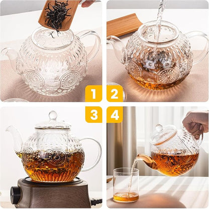 Bandesun Vintage Glass Teapot, Tea Kettle - Image 5