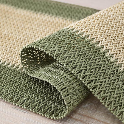 Artoid Mode Dark Green Farmhouse Rustic Paper Braided Table Runner, Seasonal - Image 6