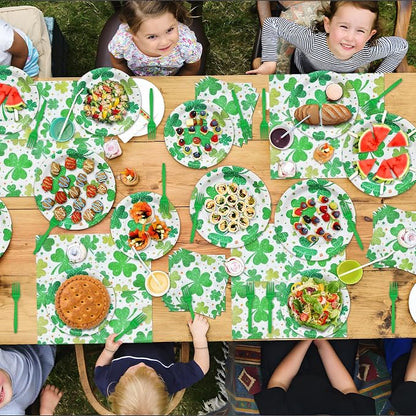 96 Pieces St. Patrick's Day Shamrock Tableware Party Supplies - Image 4