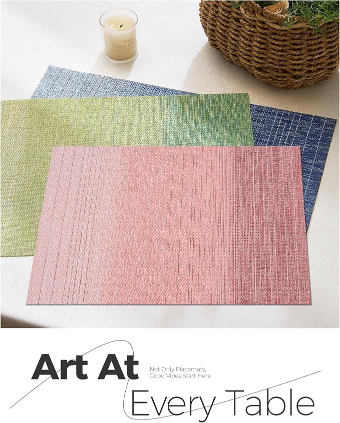 Leetaltree Gradient Pink Woven Placemats Set of 8 - Image 7
