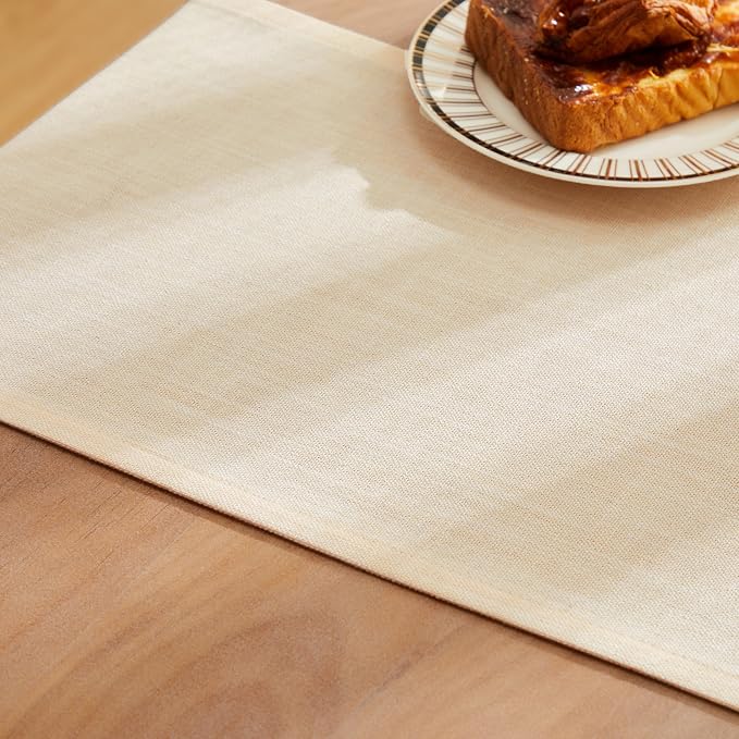 Rustic Cotton Linen Table Runner, 13x60 Inches Cream | Farmhouse Style Linen - Image 6