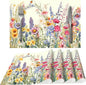 Flowers Placemats Set of 4 Washable Table Place Mats for Dining Kitchen Party Decor