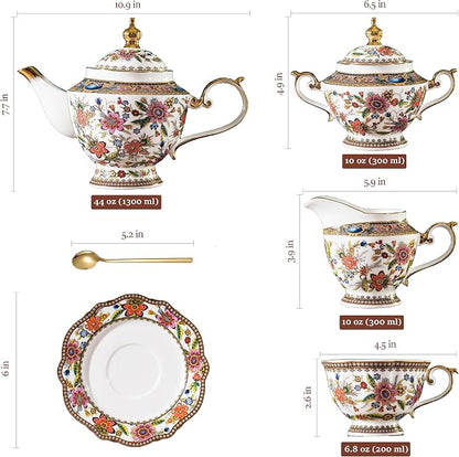 ACMLIFE Tea Set for Adults, Bone China Tea Set - Image 6