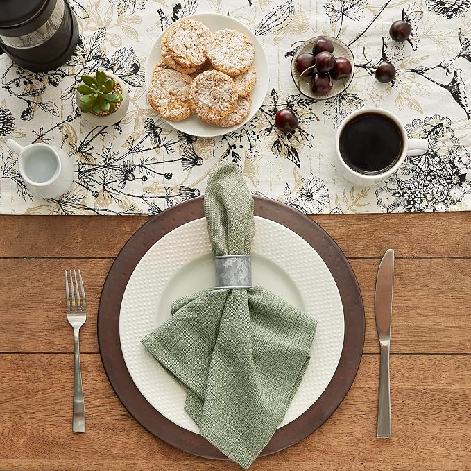 DII Variegated Tabletop Collection, Napkin Set, Artichoke Green, 6 Piece - Image 5