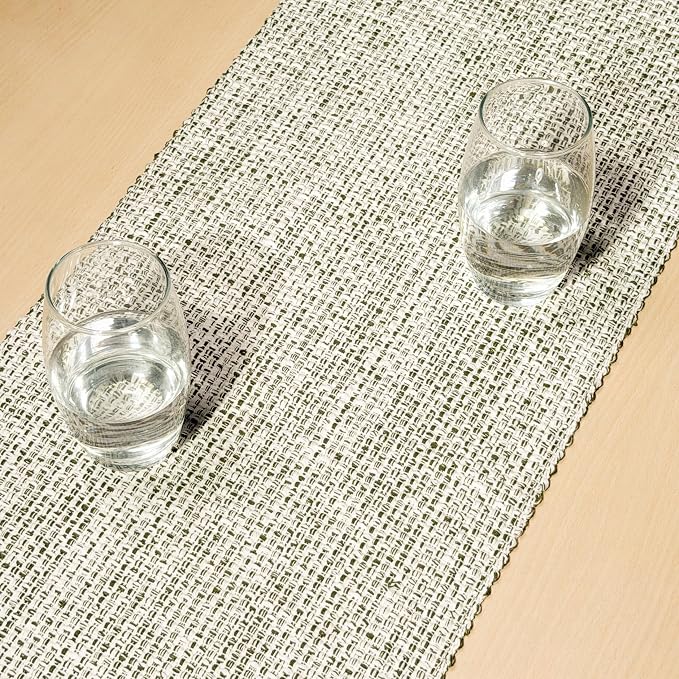 Cotton Table Runner, 13x72 Inch, Home Decor | Textured Woven Fabric, Washable - Image 2