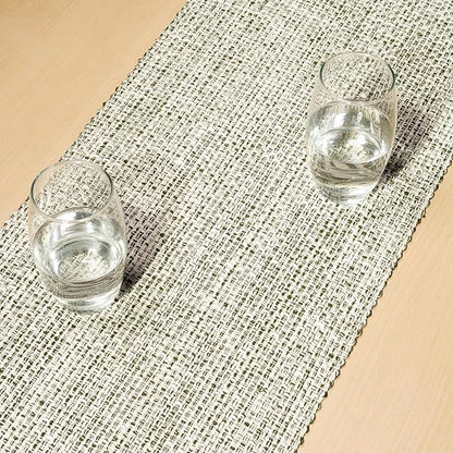 Cotton Table Runner, 13x72 Inch, Home Decor | Textured Woven Fabric, Washable - Image 2