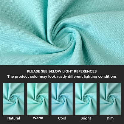 Encasa XO Table Runner, Cotton Canvas Dining Runner 13"x72" | Egg Blue - Image 3
