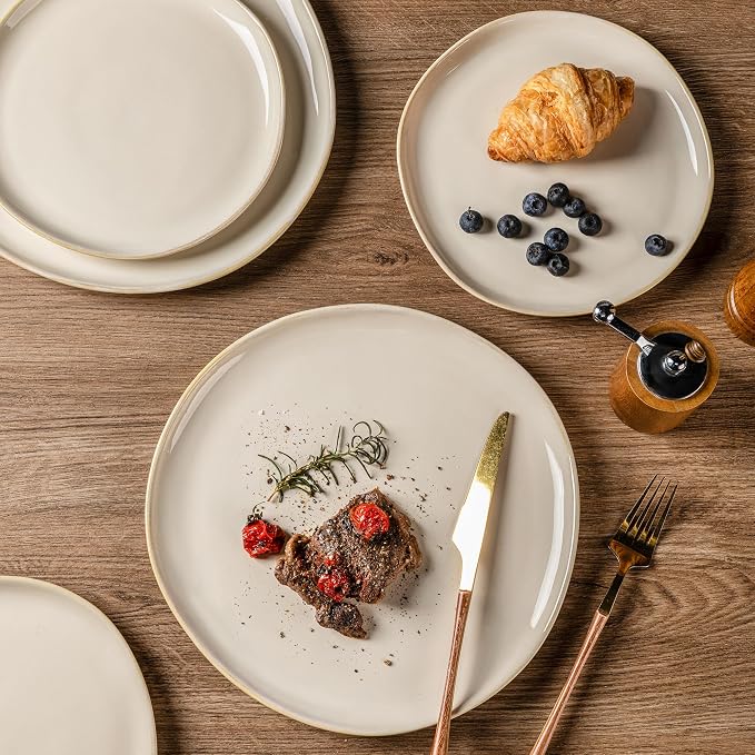 AmorArc Ceramic Plates Set of 6, 8.5 Inch Stoneware Small Dinner Plates Set | - Image 4