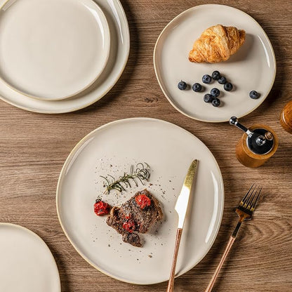 AmorArc Ceramic Plates Set of 6, 8.5 Inch Stoneware Small Dinner Plates Set | - Image 4