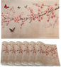 Cherry Blossom Placemats Set of 6,Butterfly Waterproof Non-Slip Washable Table Mats for Kitchen Dining Holiday Party Wedding Decor 12x18 Inch