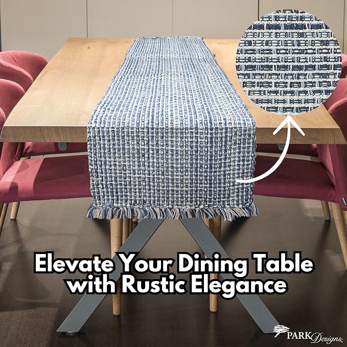 Park Designs Denim Tweed Table Runner 13" x 36" - Image 2